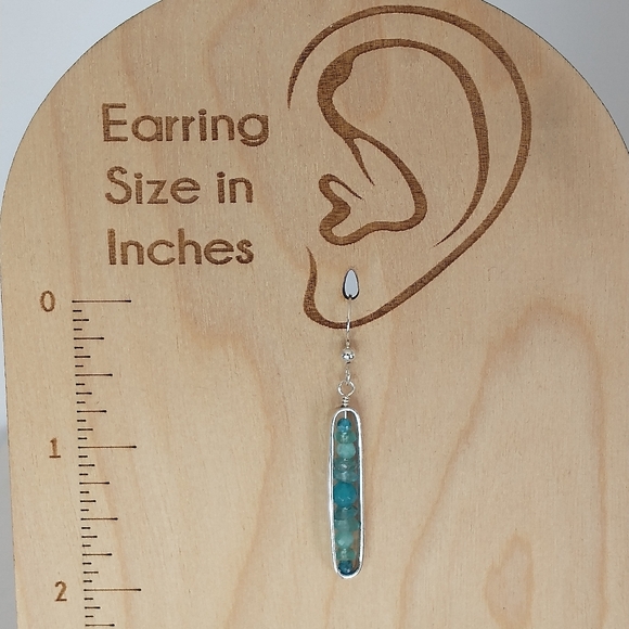 Genuine Gemstone and Sterling Earrings - Picture 2 of 3